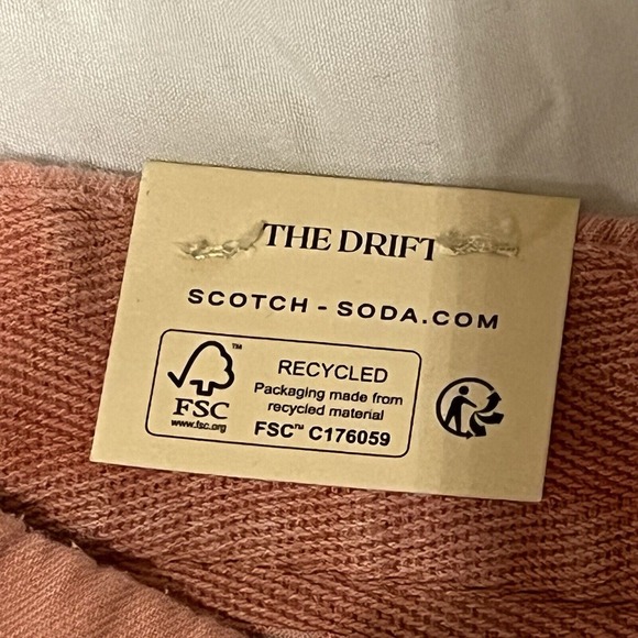 Scotch & Soda The Drift Mens Tapered Joggers Pants Small Pink Preppy Retro NWT - Picture 12 of 16